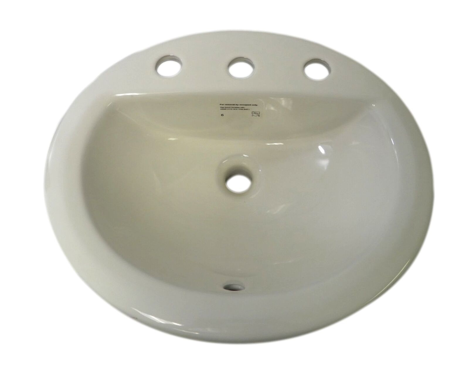 PROFLO PF20174BS PROFLO PF20174 Rockaway 20-1/2" Oval Vitreous China Drop In Bathroom Sink With Overflow And 3 Faucet Holes At 4 Centers