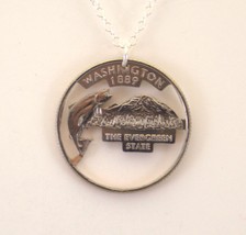 Washington State Cut-Out Coin Jewelry/Pendent - £19.10 GBP