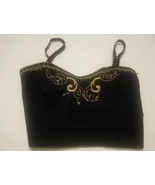 000 Sexy Top Belly Dancer Style Halter Top Black W/Gold Emblishments - S... - £23.69 GBP