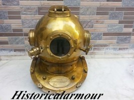 Antique Diving Divers Helmet Solid Iron Brass U.S Navy Mark V 18&quot; Replica Gift - $196.22