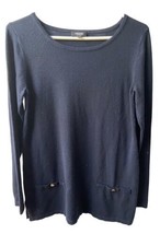 Premise Studio Womens Size S Navy Blue Long Tight Knit Sweater Pockets D... - £10.39 GBP