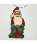 Hand-Carved Wood Santa Ornament Signed John Panhorst - $276.80 MXN