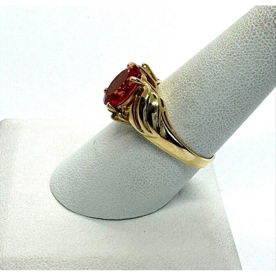14K YELLOW GOLD PINK SAPPHIRE AND DIAMOND RING SIZE 8.5 SKY Item image 4
