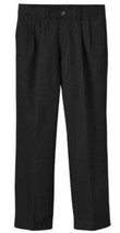 Boys Pants Chaps Twill Husky Adjustable Waist Pleated Black $36 NEW-size 8H - $15.84