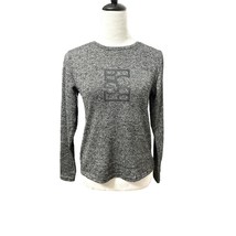 BCBG Graphic Max Azria Womens Pullover Sweater Gray Heathered Long Sleeve S - £10.94 GBP