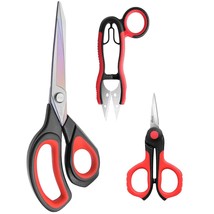 Professional Sewing Scissors Set: 8.5 Heavy Duty Sharp Titanium Coated F... - $32.98