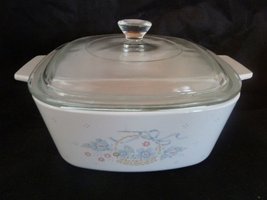 Corning Ware (A-1.5-B)&quot;Country Cornflower&quot; Casserole Baking Dish with Lid (1.5 q - £48.45 GBP