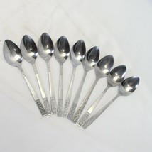 Customcraft Fleur de Lis Teaspoons Stainless  6.125&quot; Lot of 8 - £12.84 GBP