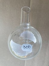Pyrex 1000mL 1L USA Flask Round Bottom Single Neck Straight Lab Glass Gl... - $13.16