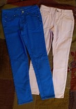 Set Of 2 : Justice Premium Jeans Girls Jeggings Size 10R 24&quot; Waist 24&quot; I... - $9.99
