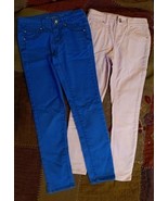 Set Of 2 : Justice Premium Jeans Girls Jeggings Size 10R 24&quot; Waist 24&quot; I... - $9.99