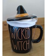 Rae Dunn Halloween Black Wicked Witch Ceramic Mug with Hat Topper