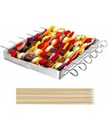 Heavy Duty Stainless Steel Barbecue Skewer Shish Kabob Set, 6pcs 13"L Skewer - $32.17