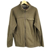 ExOfficio Mens Fleece Outdoor Jacket Green Zip-Up High Collar Size Medium - £34.23 GBP