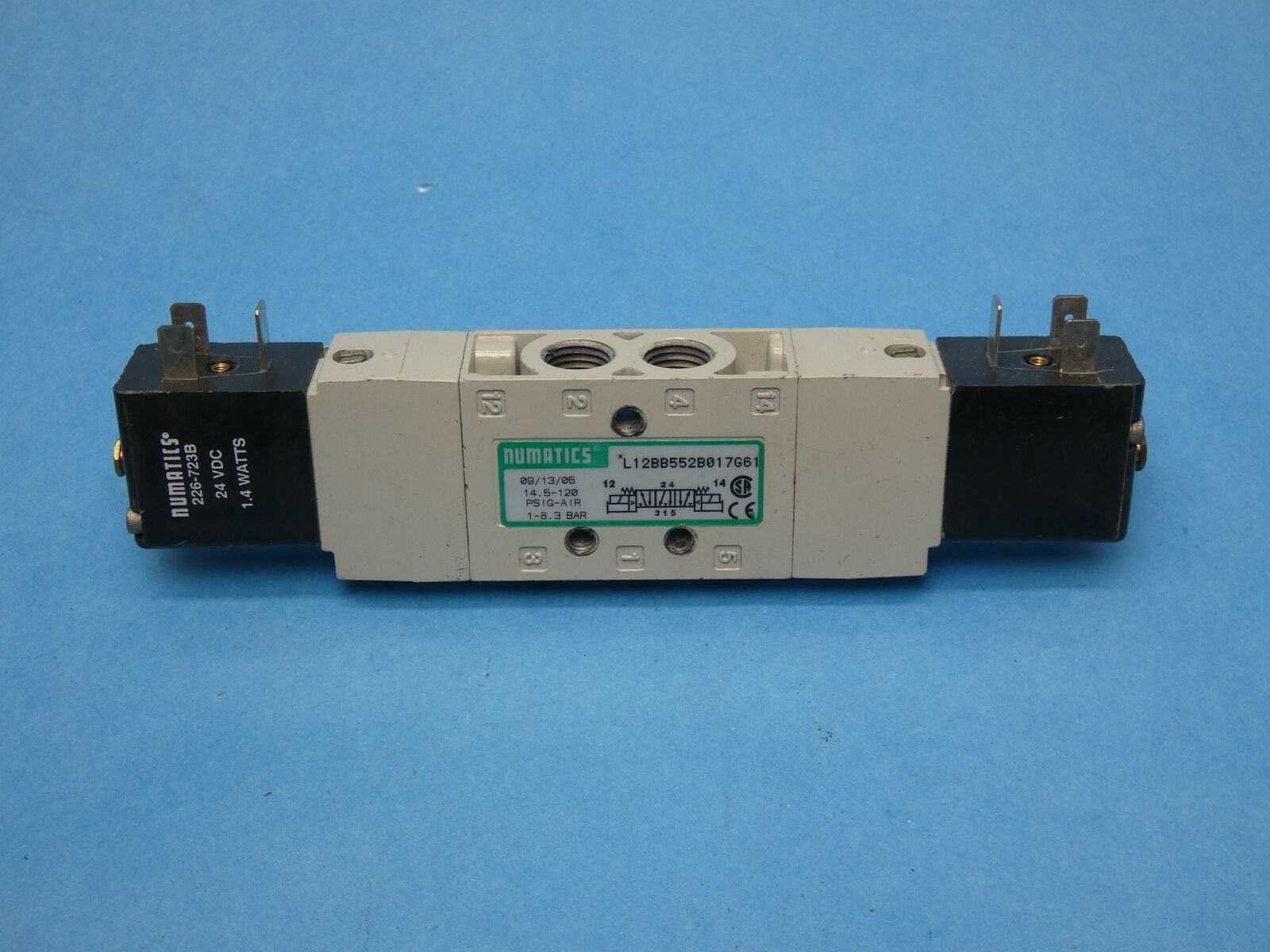 Numatics L12BB552B017G61 Double Solenoid Valve 1/4&quot; NPT 3 Pos/4 Way OC 2... - $19.99