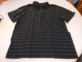 Knights Bridge Men&#39;s Short Sleeve Polo Shirt Size 2X Black Striped Pre-o... - $18.01