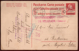 1917 Original Correspondence Stationery Card CDS Geneva Switzerland Serbia WWI - £8.39 GBP