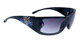 Women Sunglasses Skull Black Biker Motorcycle Frame Black Lens UV400 - £11.72 GBP