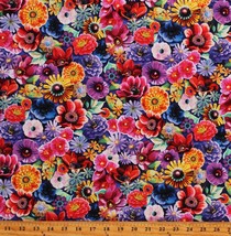 Cotton Flowers Floral Plants Multicolor Fabric Print by Yard D776.96 - £12.71 GBP