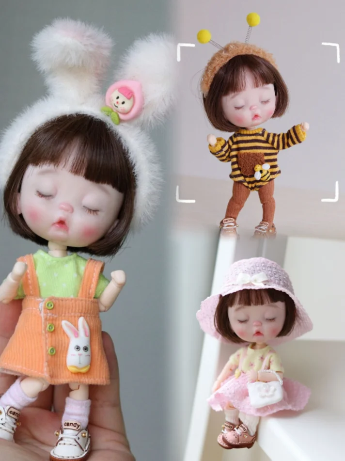 OB11 Clay doll Handmade customization dolls selling doll with clothes and wig - £55.73 GBP+