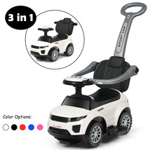 3-In-1 Kids Ride On Push Car Sliding Car Toddler Stroller W/ Music Toy White - £89.39 GBP