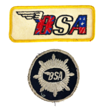 BSA Motorcycles 2 Vintage Embroidered Patch Bundle USA UK Winged Logo - £21.30 GBP