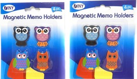 Owl Design Magnetic Decoration Memo Holder Fridge Kitchen Magnets Set of 8 - £6.23 GBP