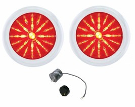 United Pacific 41 LED Tail Light Set With Chrome Bezels 1950 Pontiac Chieftain - £89.23 GBP
