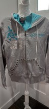 Vintage Ed Hardy Christian Audigier Hooded Zip Up Sweatshirt Size Small Dead Or - £98.28 GBP