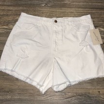 Women&#39;s High-Rise Vintage Midi Jean Shorts - Universal Thread White 10. ... - $12.86
