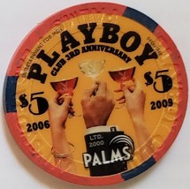$5 Palms Playboy Club 3rd Anniv 2006-2009 Las Vegas Casino Chip vintage - $14.95