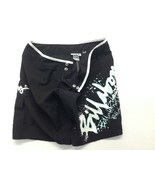 Billabong Men&#39;s Size 12 Black Polyester Snap Button Closure Spellout Shorts - $7.92