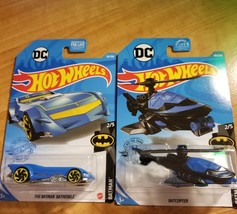 Hot Wheels Lot of Two: DC The Batman Batmobile  Series 2/5 and Batcopter... - $8.50