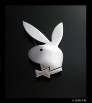 PLAYBOY BUNNY Vintage Brooch Pin in Sterling Silver -2 3/8 inches -FREE ... - £59.43 GBP