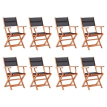 vidaXL Garden Chair Set of 8 Black and Natural - $15,801.87 MXN