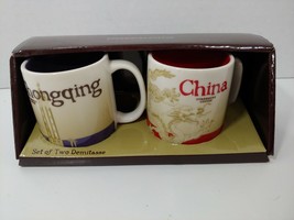  Starbucks Coffee Demitasse 3oz Espresso Cups China Chongqing Global Icon mini - £19.41 GBP