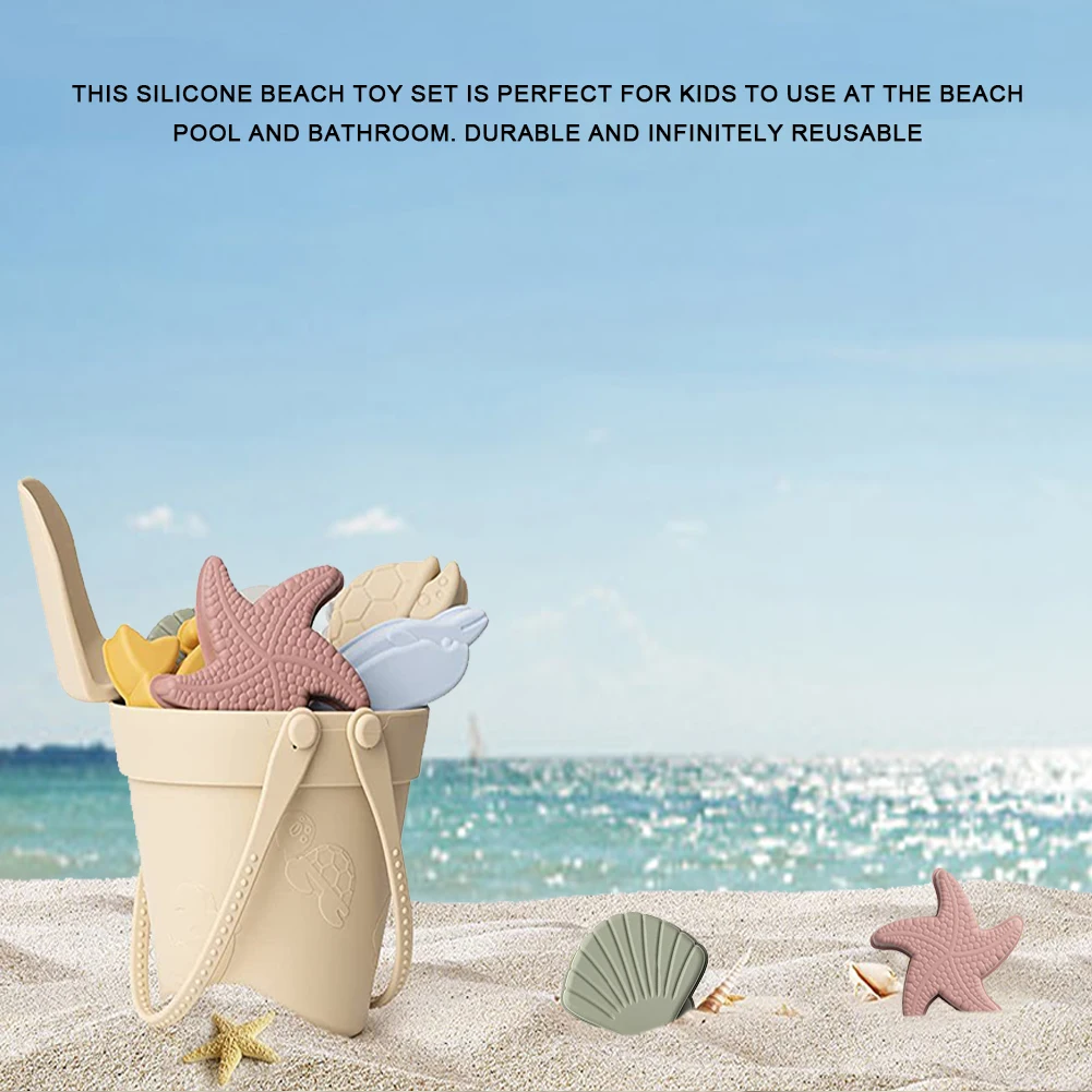 8pcs Kids Sand Toys Set Shovel Bucket Molds Silicone Toddler Sandbox Toys for - £9.73 GBP+