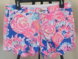 Women&#39;s Lilly Pulitzer Buttercup Stretch Shorts Sz 4 Scallop Hem - MINT - $54.44