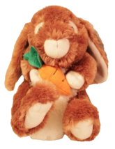 Easter Bunny Rabbit Verrrry Soft Brown Stuffed Animal Toy Carrot - $9.89