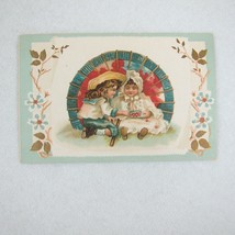 Antique 1894 Victorian Trade Card Lion Coffee Woolson Spice Toledo Kids Cherries - £15.70 GBP