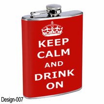 Keep Calm D7 8oz Stainless Steel Hip Flask - £11.83 GBP