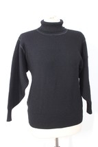 Vtg Demetre S Black Rib-Knit Wool Turtleneck Sweater USA - £32.88 GBP