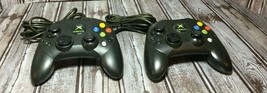 2 Original Xbox S Type Controller Black Wired - Authentic Untested. - £21.28 GBP