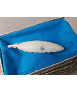 Vintage, Feather With Diamente, Early Plastic Brooch - $26.42
