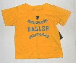 Nike Infant Boy Baller T-Shirt Yellow Baseball Size 12 Months NWT - £9.41 GBP