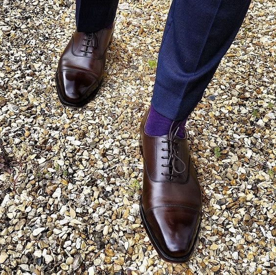 NEW Handmade Men dark brown Cap toe Oxford Shoes, Men brown leather formal shoes