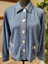 ColdWater Creek Womens Blue Denim 100% Cotton Long Sleeve Collared Jacket Size S - £22.35 GBP