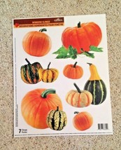 Vinyl Static Window Clings Pumpkin Gourd Thanksgiving Autumn Fall New - £6.59 GBP