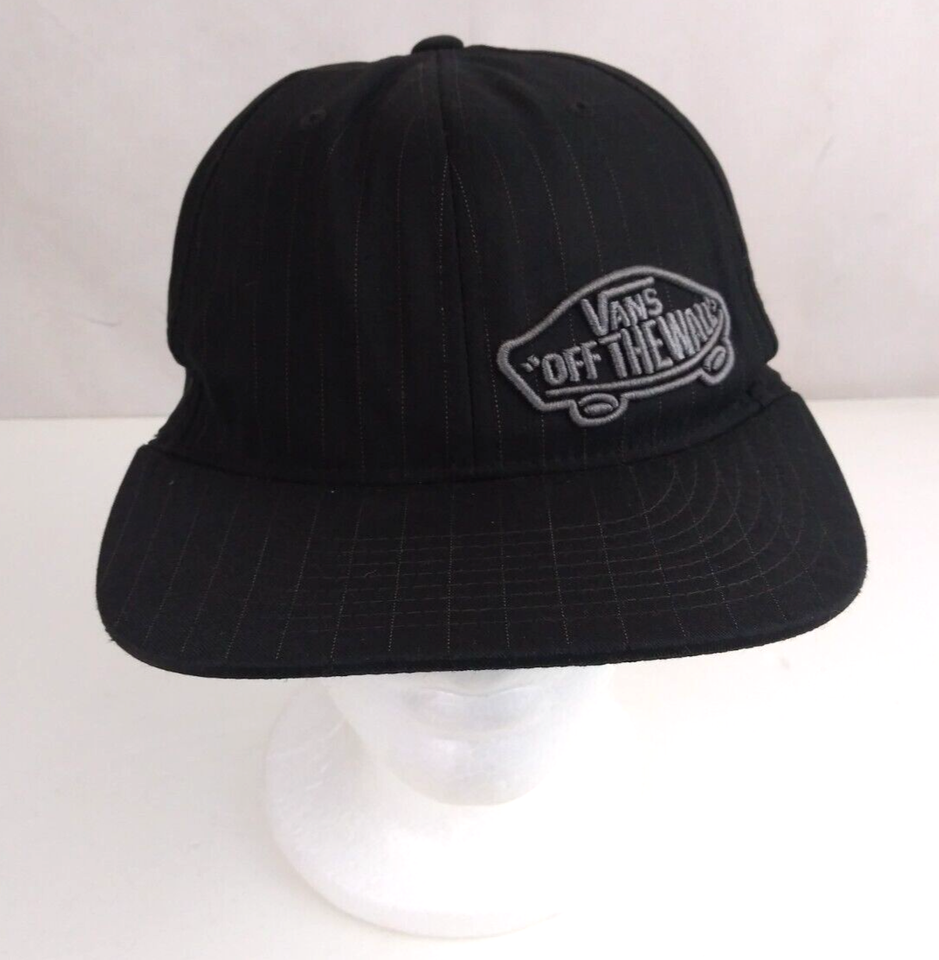 Vintage Vans Off The Wall Black Unisex Embroidered Fitted Baseball Cap S/M - $19.79