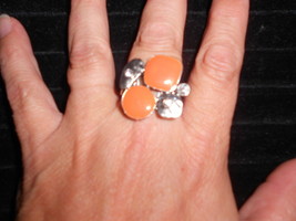 Paparazzi Stretch Band Ring (New) It Just Clicks! Orange - Geometric Shapes - £6.84 GBP